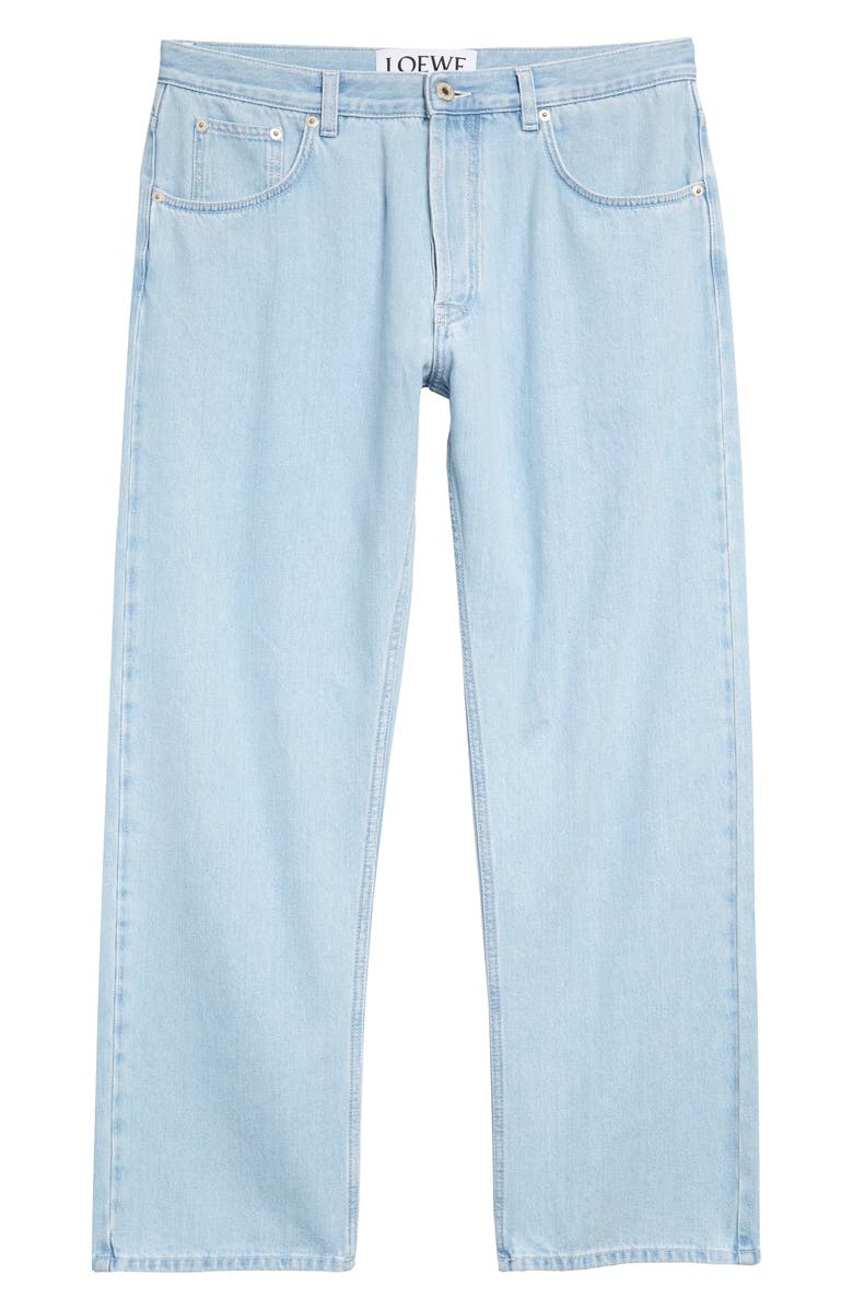 Loewe Embroidered Back Pocket High Waist Ankle Jeans, Main, color,