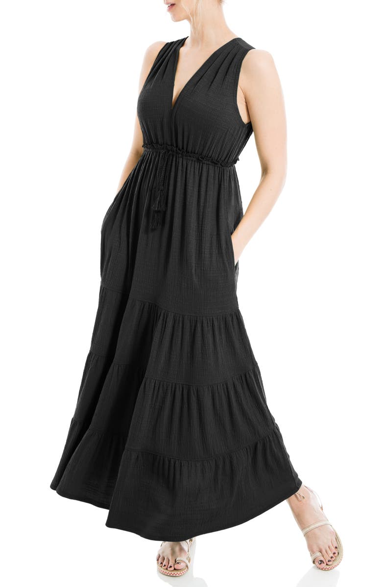 MAX STUDIO Tassel Tie Maxi Dress, Alternate, color,