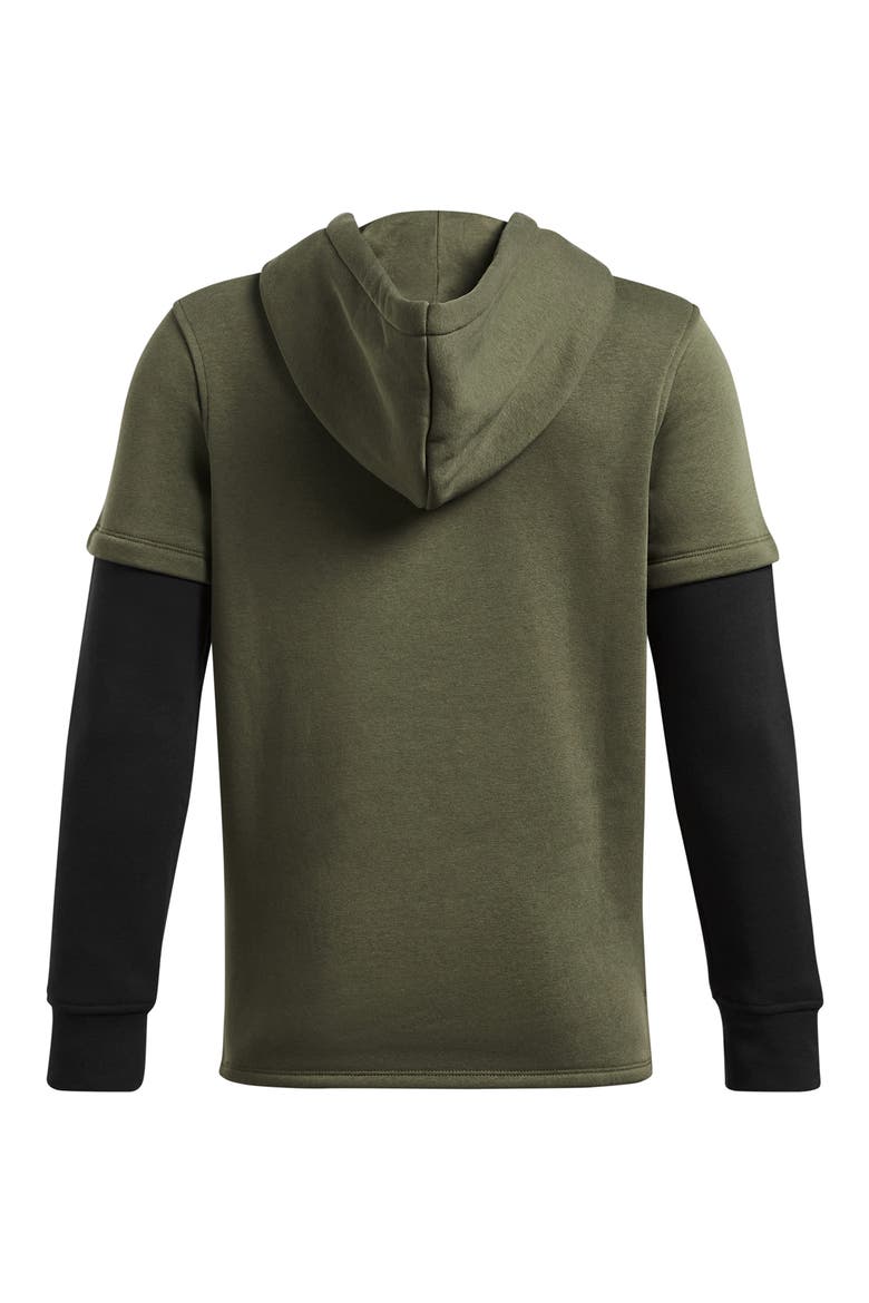 Kids' Icon Fleece Hoodie, Alternate, color, MARINE OD GREEN