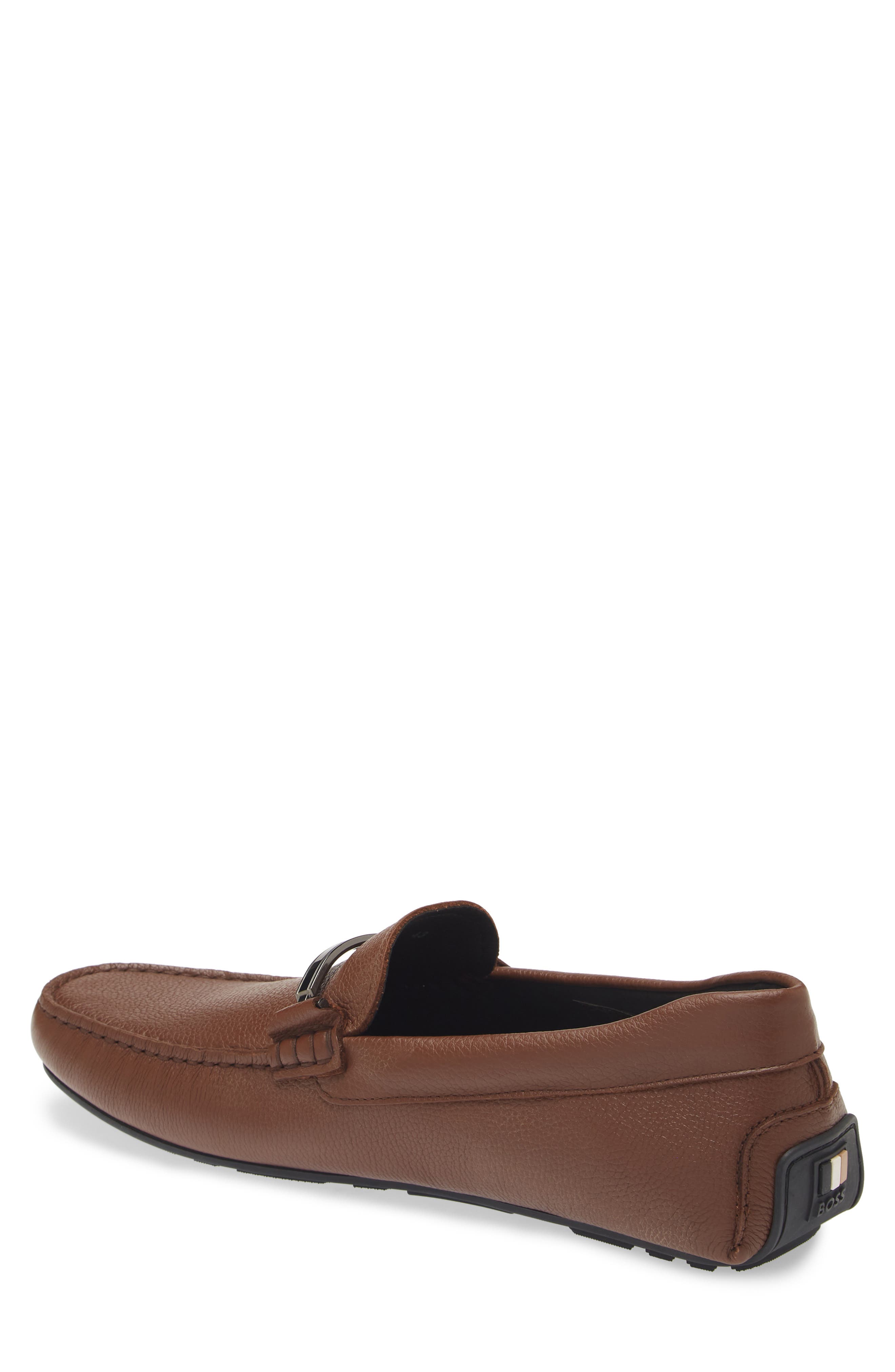 BOSS Noel Leather Loafer, Alternate, color, Medium Brown