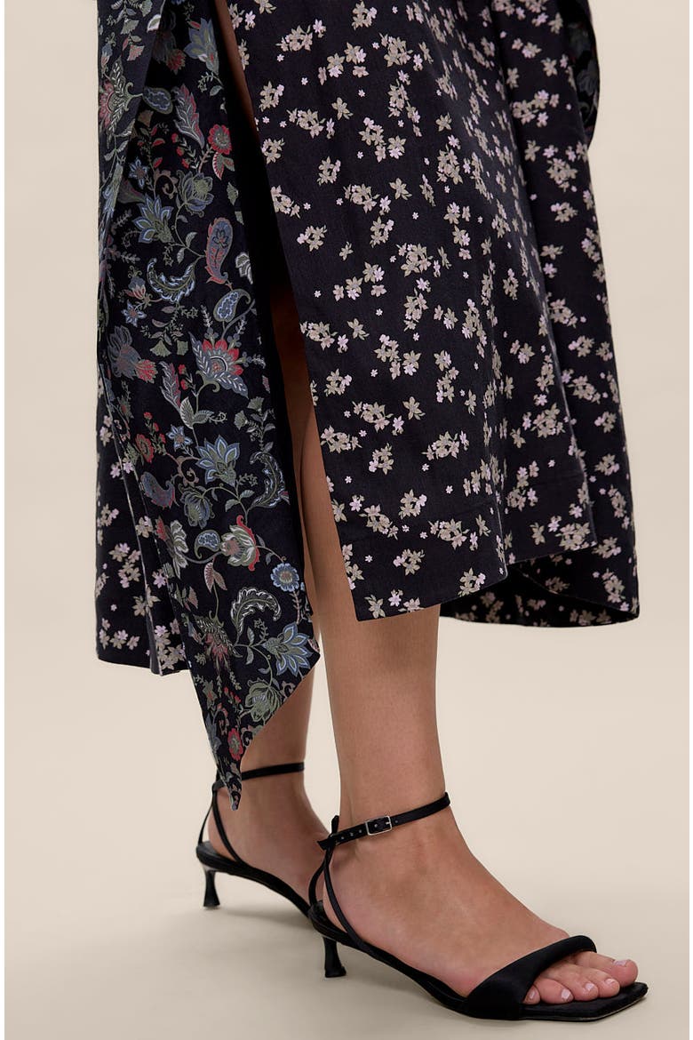 Aurelia Stretch Linen Dress, Alternate, color, Navy Multi
