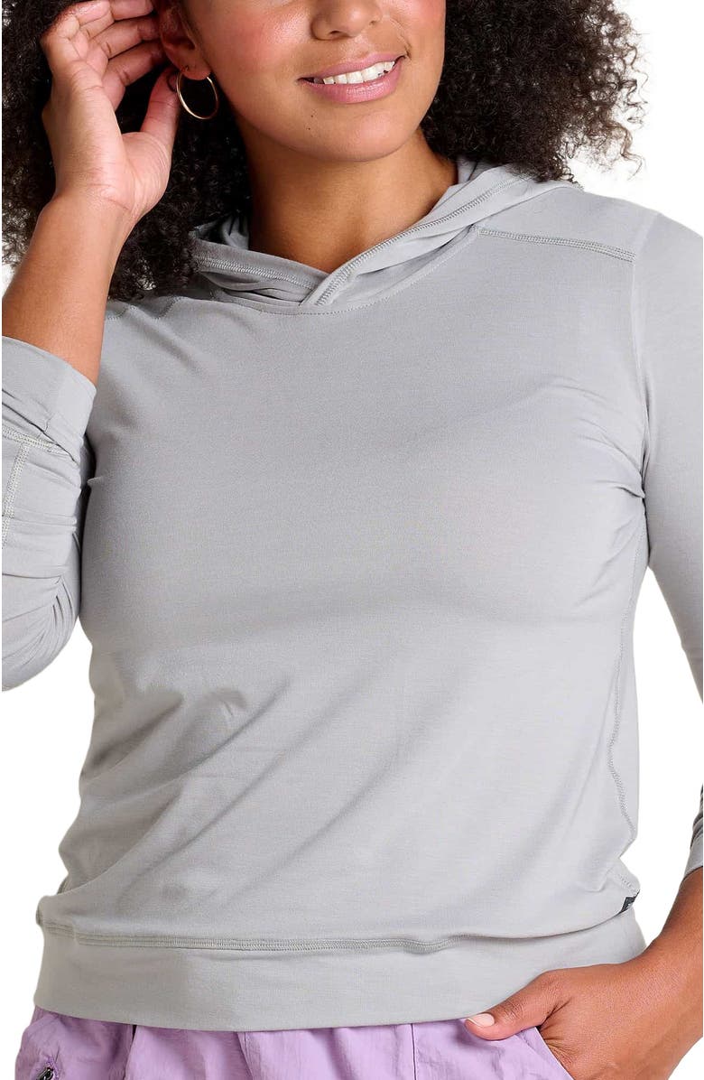 Toad & Co Women's Swifty Long Sleeve Hoodie, Alternate, color, Light Ash