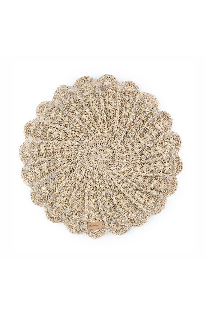 Tallo de Olivo Hand Crocheted Gio Round Placemat - Set of 4, Alternate, color, Natural