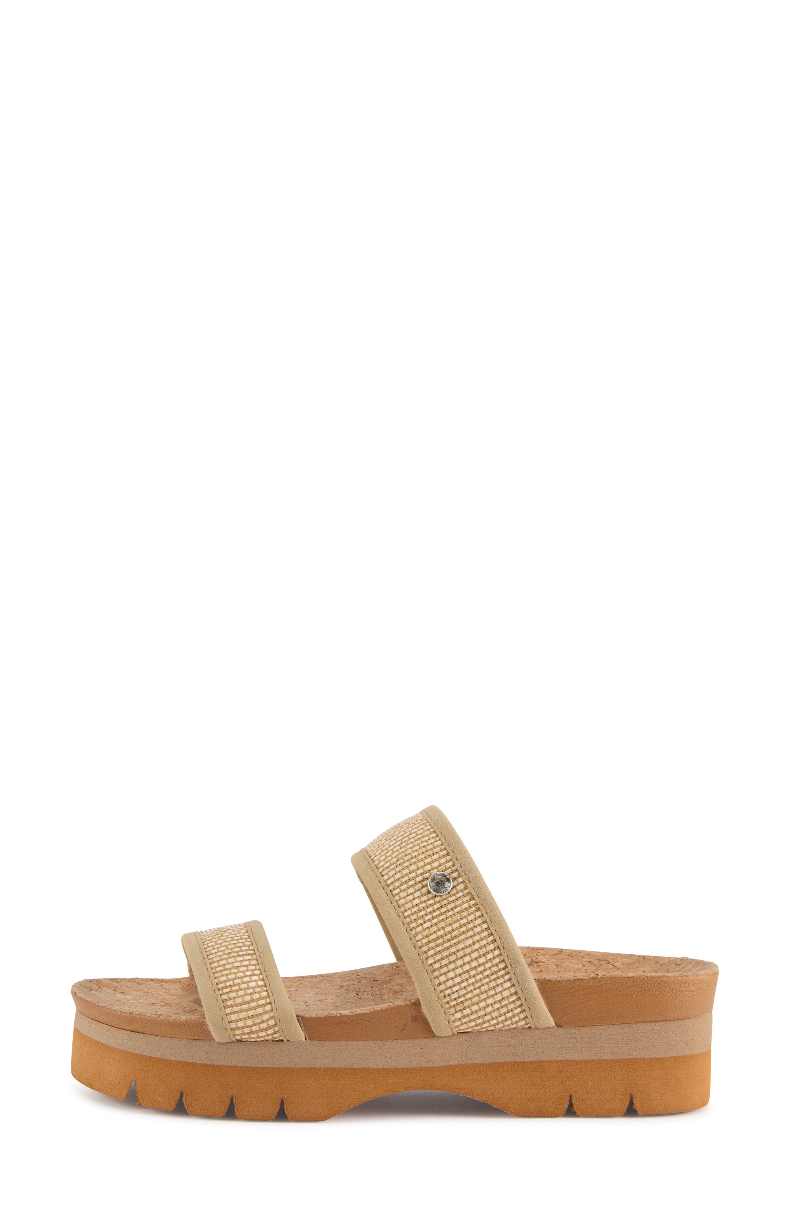 FLOOPI Knit Platform Slide Sandal, Alternate, color, Taupe