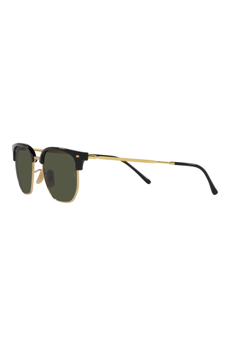 New Clubmaster 51mm Irregular Sunglasses, Alternate, color, BLACK