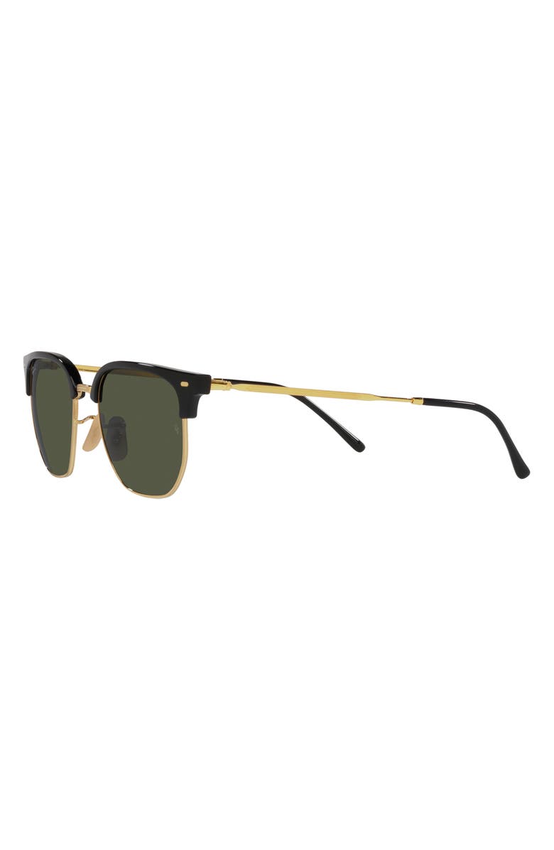 Ray-Ban New Clubmaster 51mm Irregular Sunglasses, Alternate, color, Black