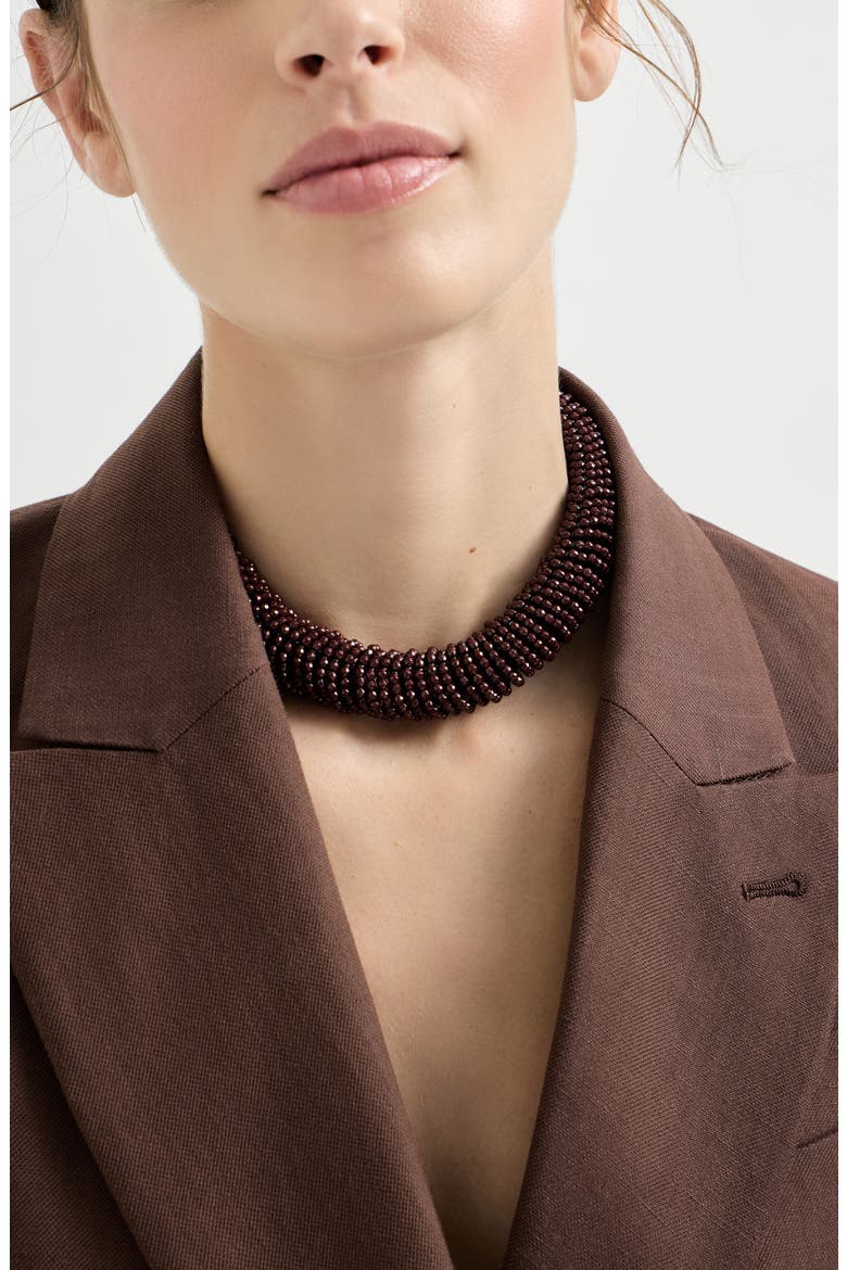 Sterling Silver choker, Alternate, color, Red