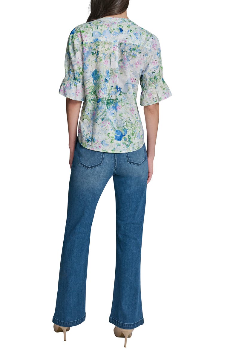 Print Puff Sleeve Top, Alternate, color, SKY BLUE MULTI