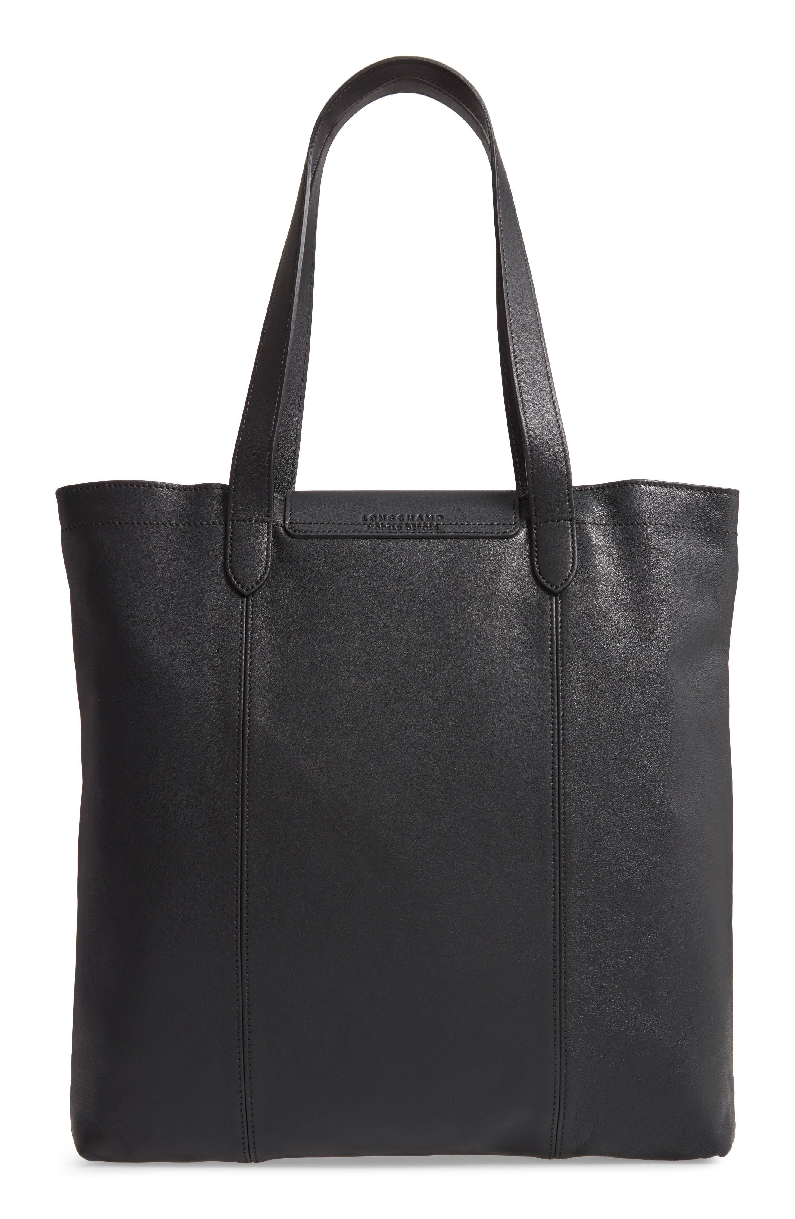 Longchamp Large Le Pliage Logo Leather Tote, Alternate, color, 