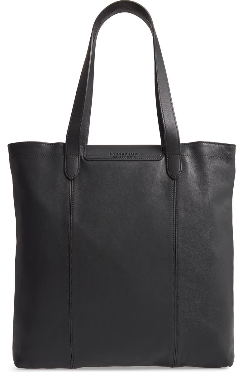 Longchamp Large Le Pliage Logo Leather Tote, Alternate, color,