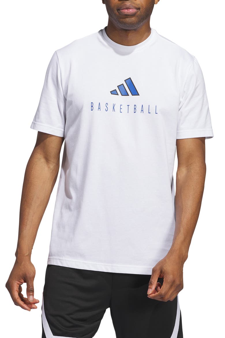 Worldwide Hoops Cotton Blend Graphic Tee, Main, color, WHITE