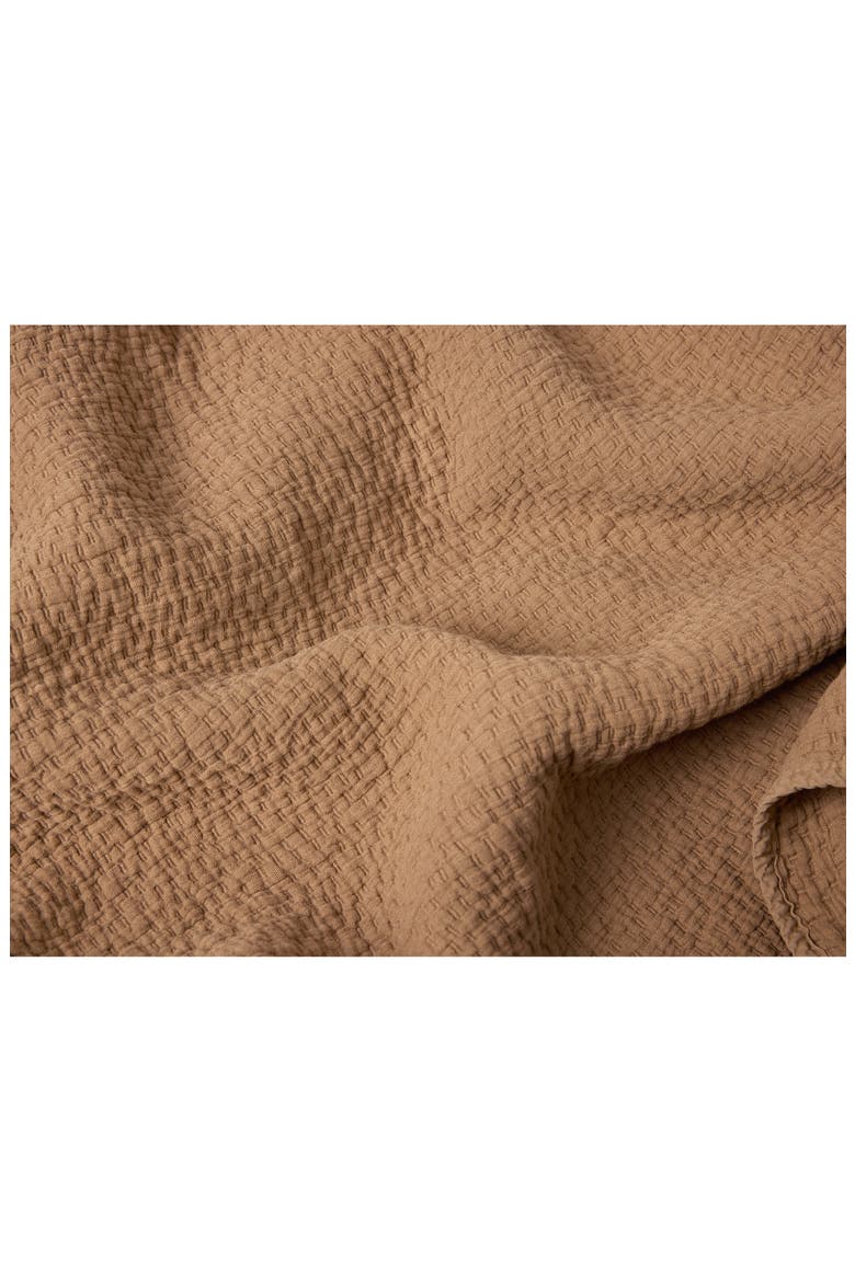 Cascade Organic Cotton Matelassé Blanket, Alternate, color, CHESTNUT