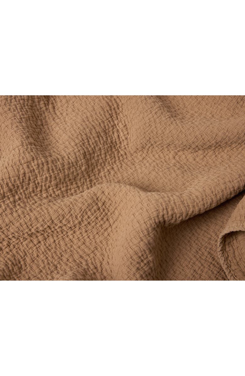 Coyuchi Cascade Organic Cotton Matelassé Blanket, Alternate, color, Chestnut