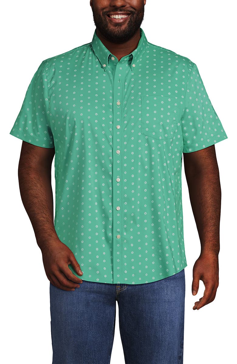 Lands' End Traditional Fit Short Sleeve Travel Kit Shirt, Main, color, 