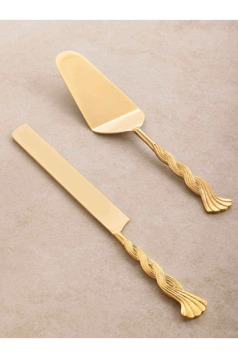 Santiago Cake Servers, Set of 2, Alternate, color, Gold