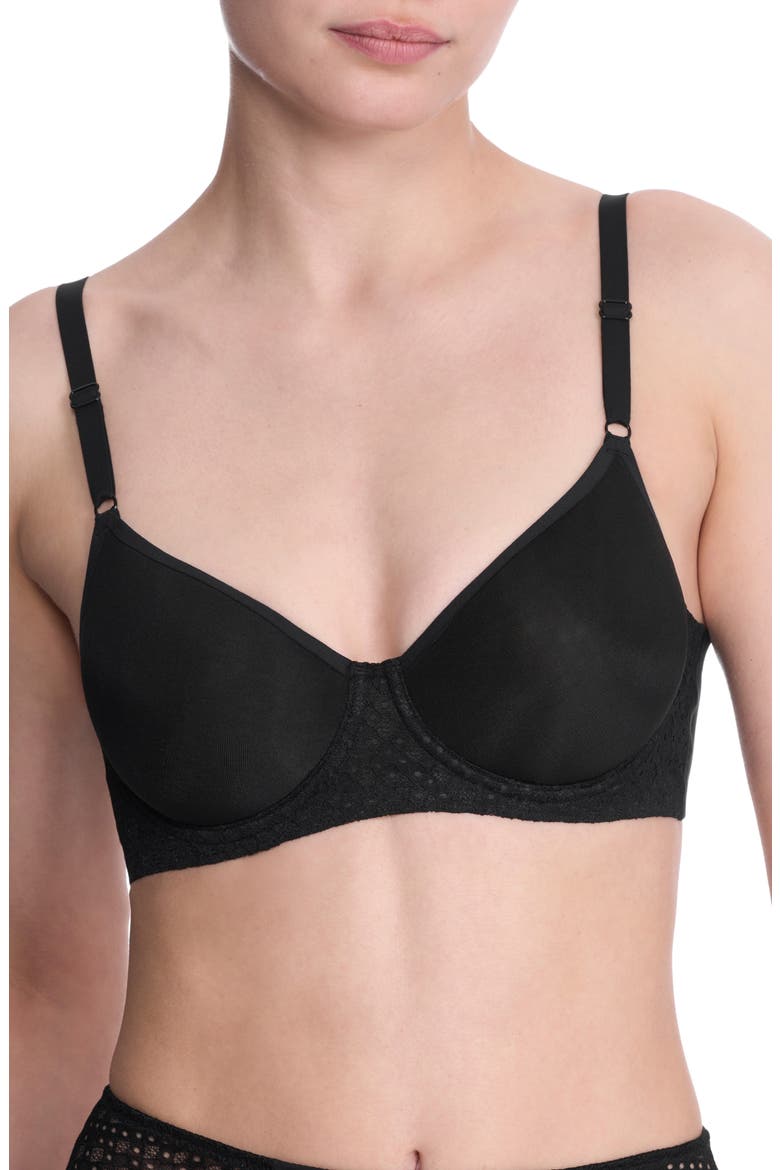 Harmony Smooth Back Underwire Spacer T-Shirt Bra, Main, color, BLACK