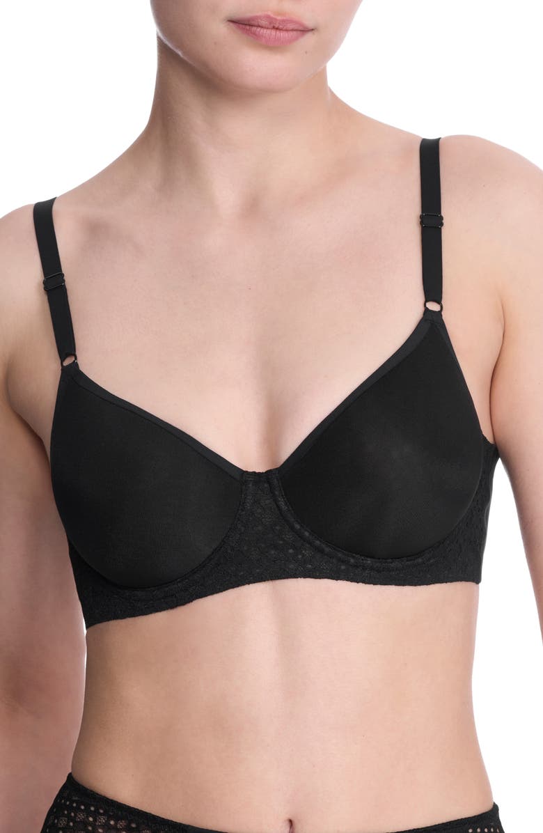 Natori Harmony Smooth Back Underwire Spacer T-Shirt Bra, Main, color, Black