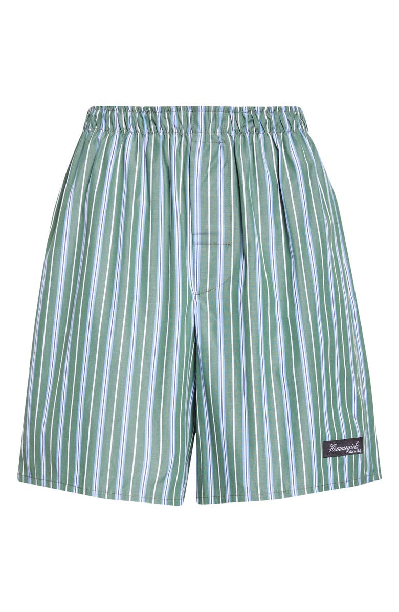 Hommegirls Stripe Long Boxer Shorts, Alternate, color, Green Porto Stripe