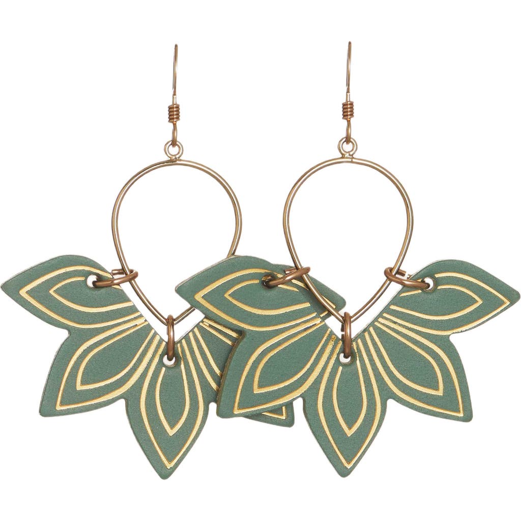 Nickel & Suede Floras Earrings in Agave  product