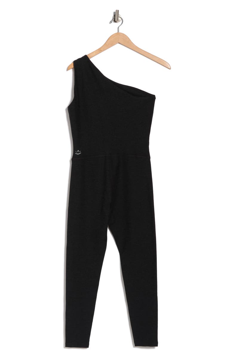 Beyond Yoga Space Dye Upswing One-Shoulder Jumpsuit, Alternate, color, Darkest Night