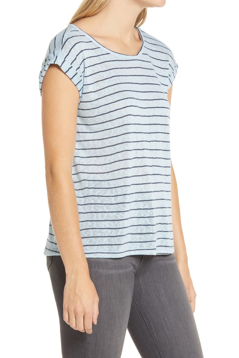 Twist Back Knit Top (Nordstrom Exclusive), Alternate, color, NAVY/ ICY BLUE