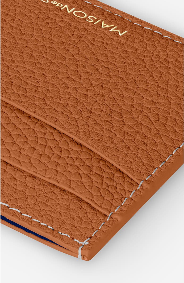 MAISON de SABRÉ Leather Card Holder, Alternate, color, Pecan Brown