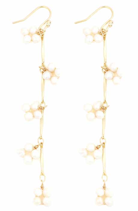 Panacea Freshwater Pearl Linear Drop Earrings