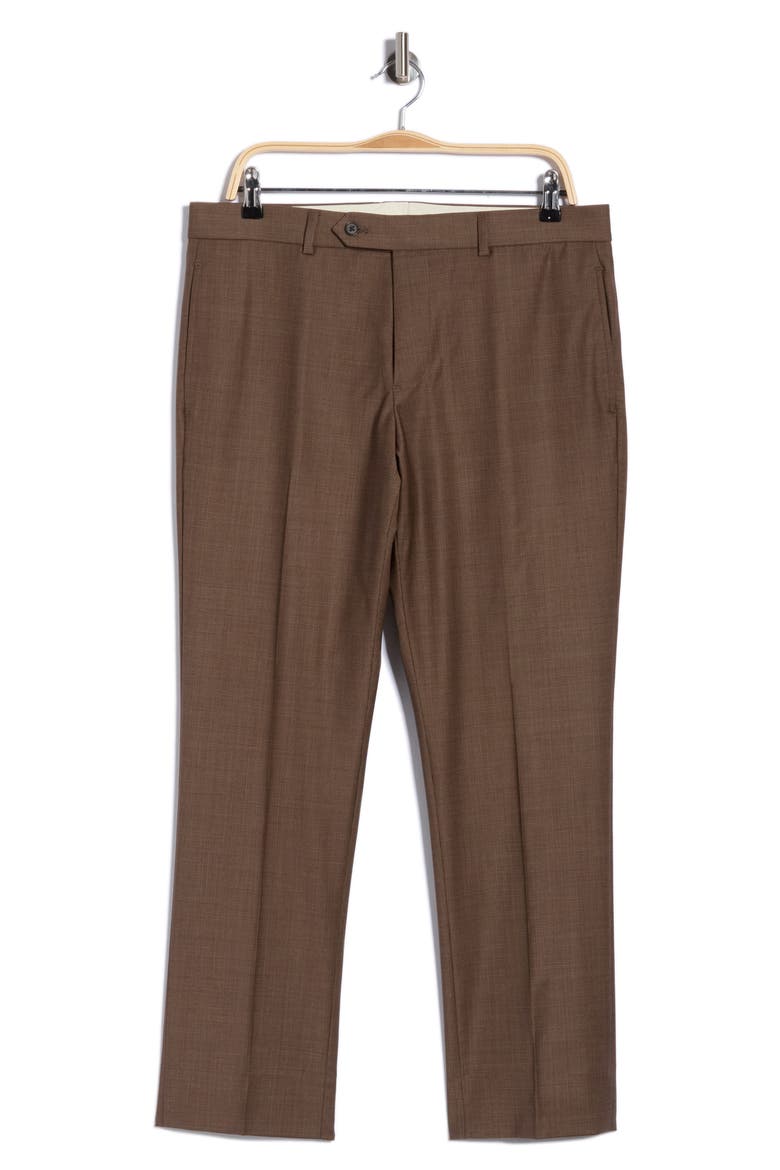Classic Fit Water Repellent Wool Blend Trousers, Main, color, BROWN MINI HT