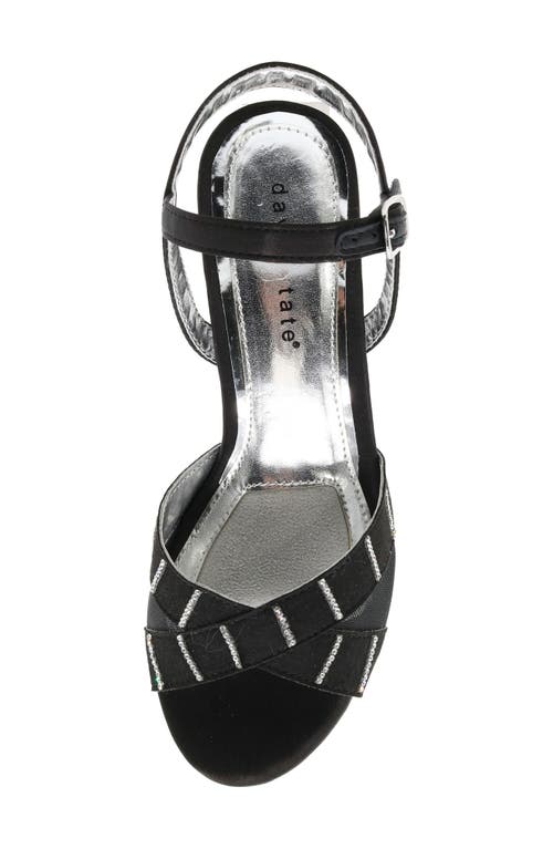 David Tate Cocktail Ankle Strap Sandal In Black Satin