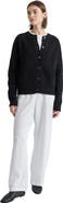 Almina Concept Button Up Wool Cropped Cardigan
