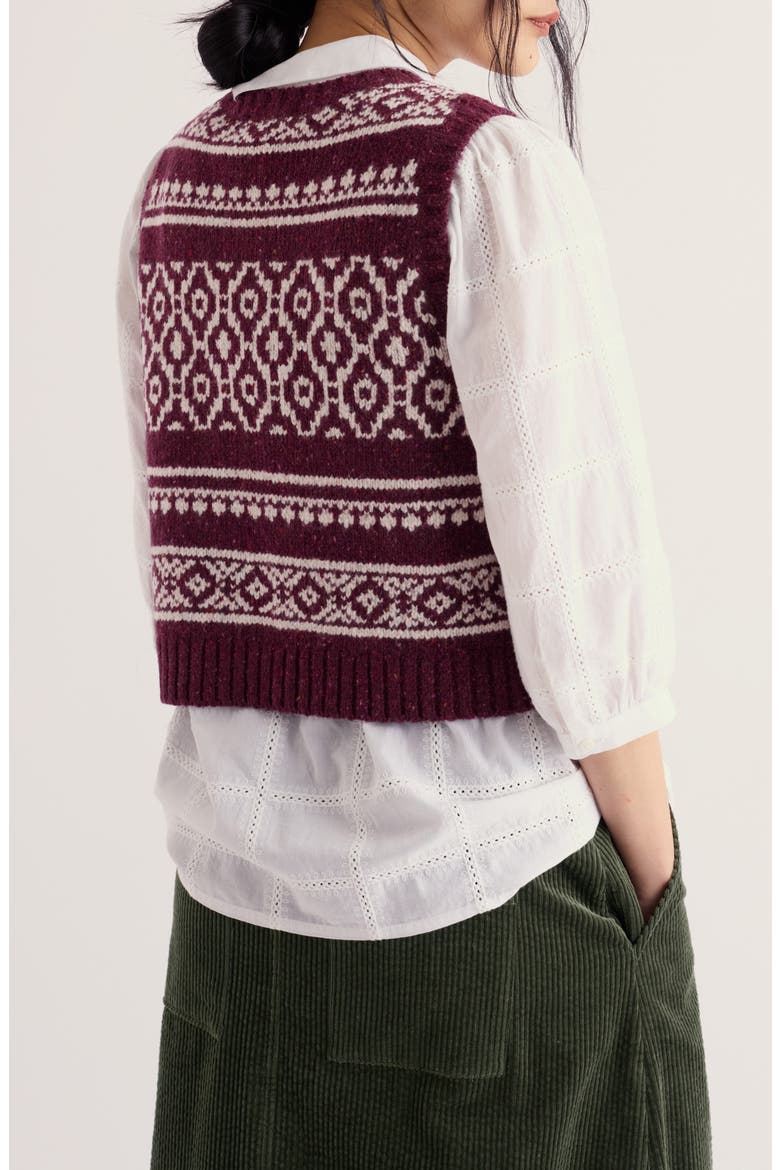 Castwork Merino Wool Blend Sweater Vest, Alternate, color, SHINGLE BAR DARK HELLEBORE
