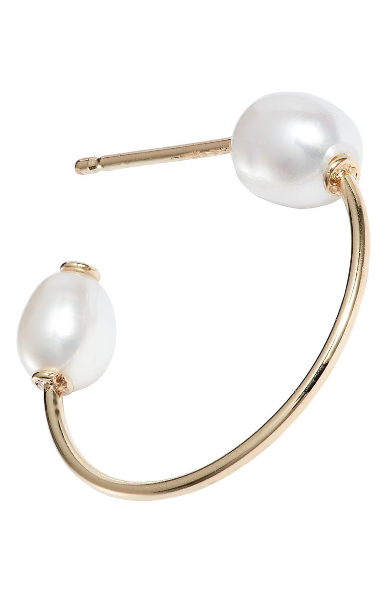 Poppy Finch Cultured Pearl Oval Hoop Earrings, Alternate, color, 