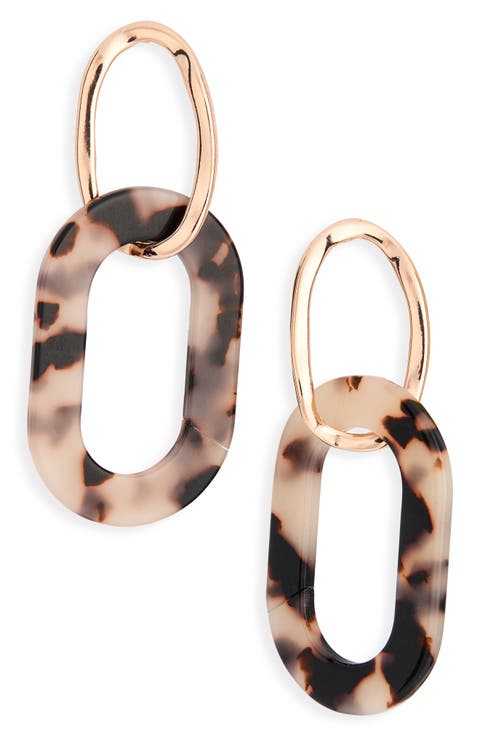 Polished Oval Resin Drop Earrings