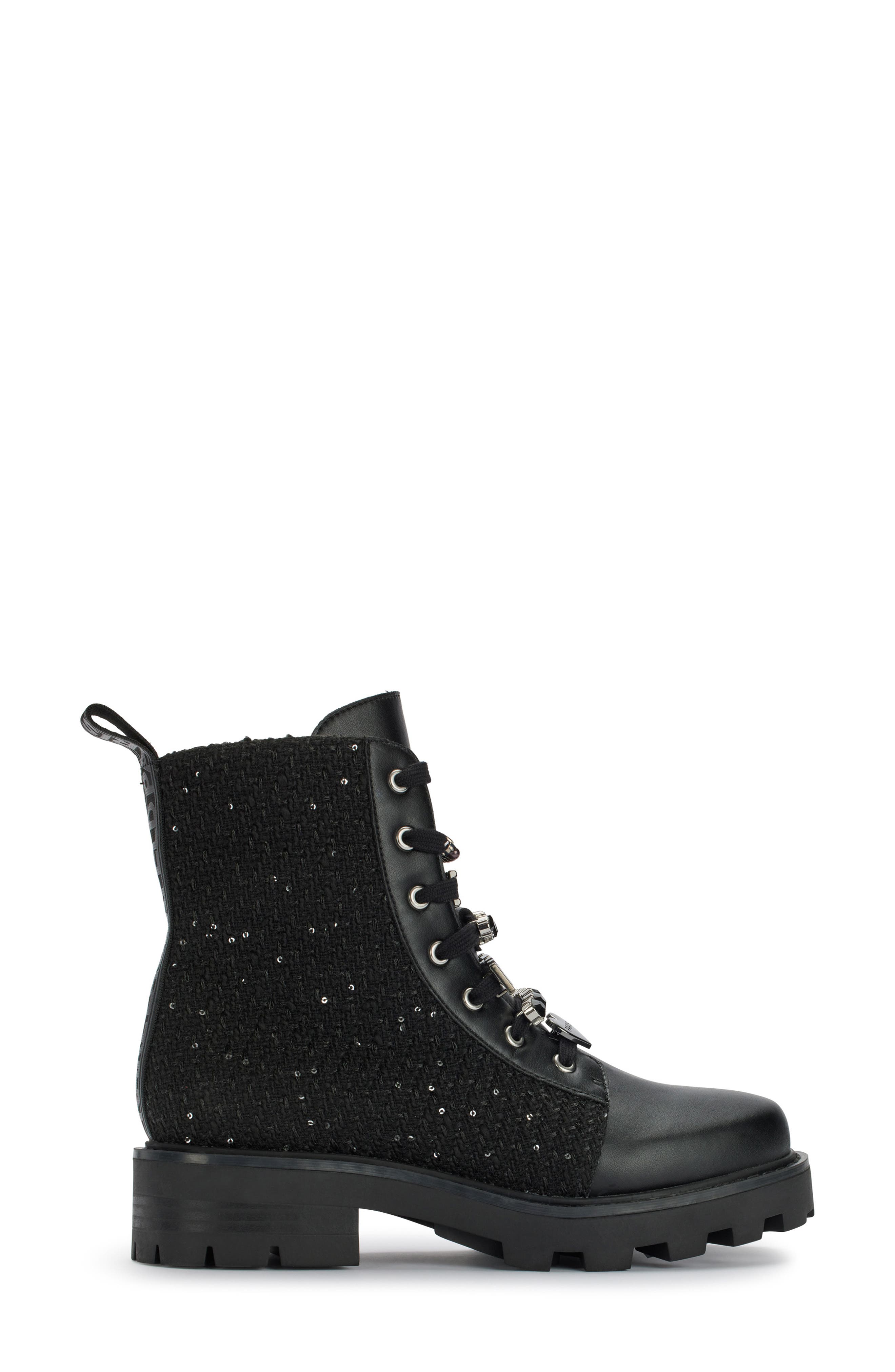KARL LAGERFELD PARIS Mela Combat Boot, Alternate, color, 