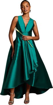 Coast Petite Plunge Waterfall Twill Dress