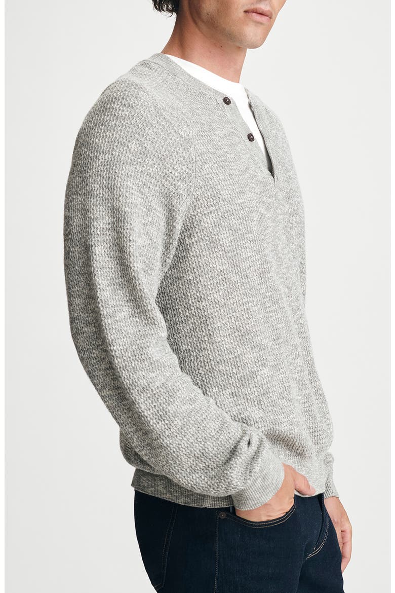 Grey Mélange Cotton Henley Sweater, Alternate, color, GREY MELANGE