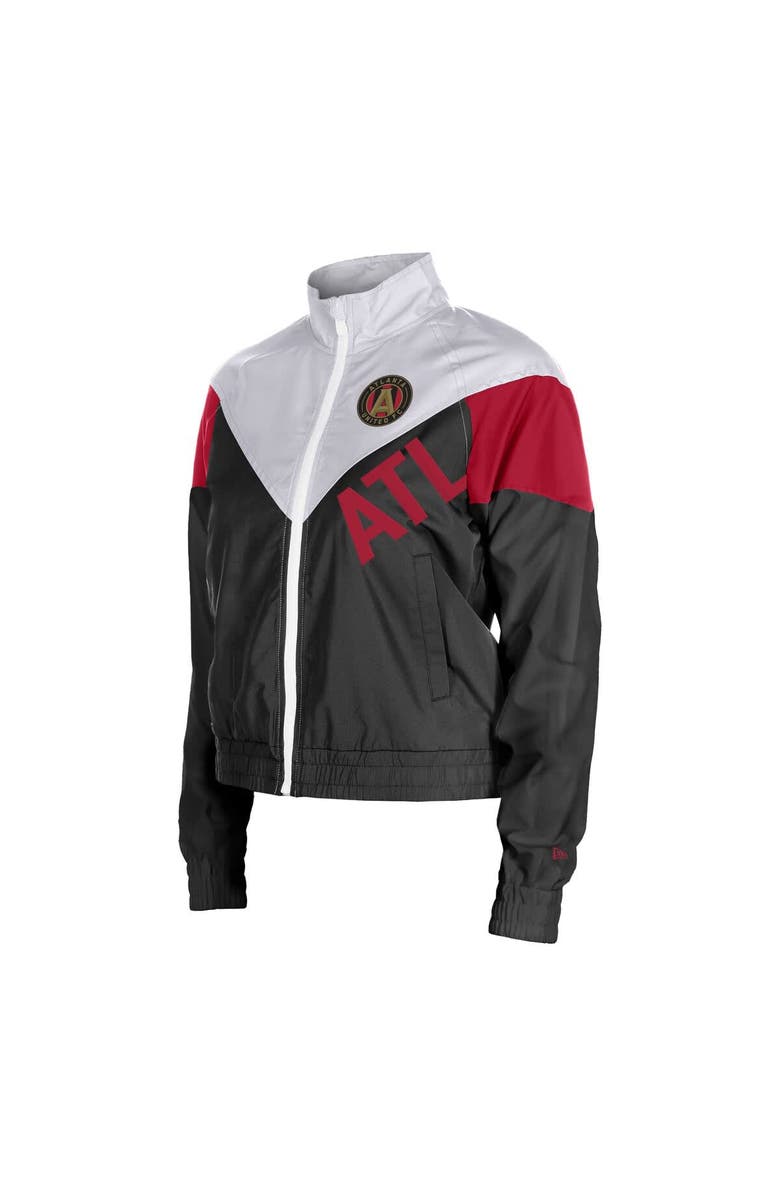 5TH AND OCEAN BY NEW ERA Women's 5th & Ocean by New Era  Black Atlanta United FC Leisure Cropped Full-Zip Windbreaker Jacket, Alternate, color, Black