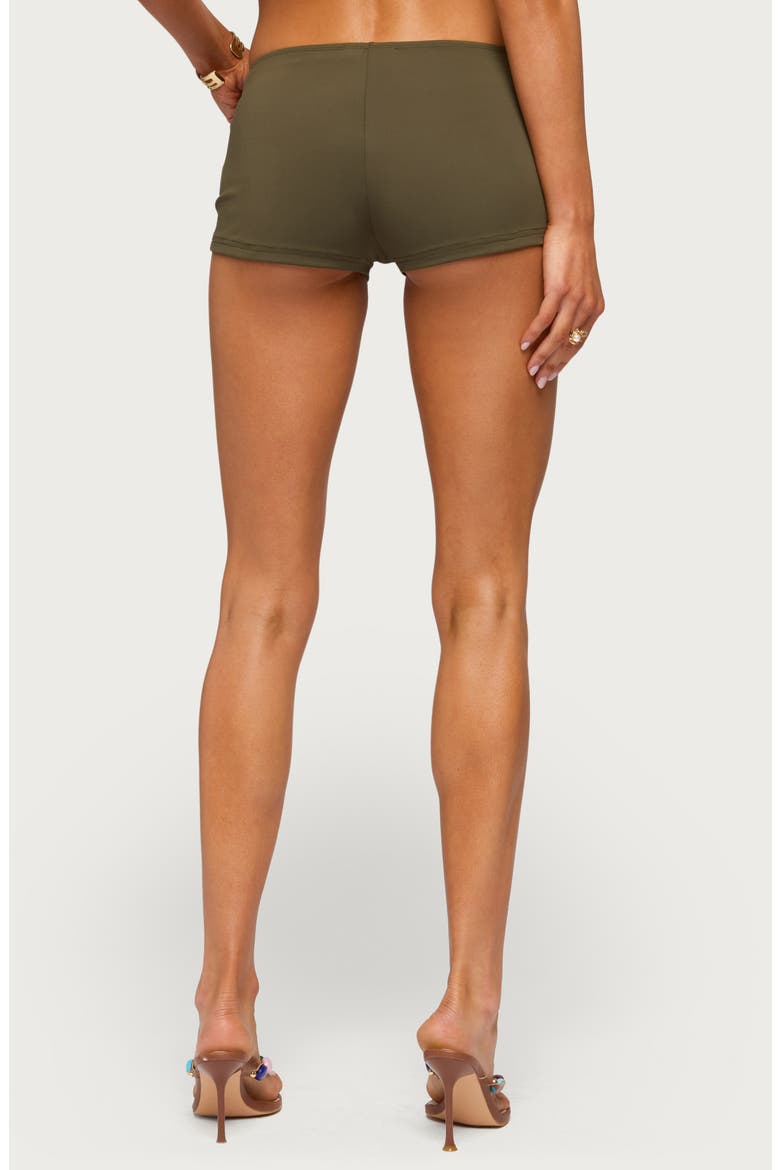 Carine Metal Ring Micro Shorts, Alternate, color, OLIVE