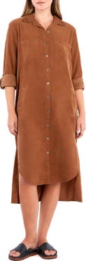 Wash Lab Denim Chill Out High-Low Corduroy Shirtdress