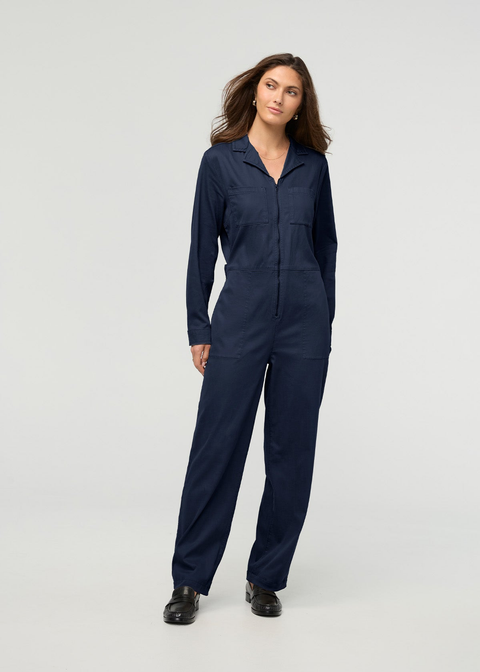 Deluxe Twill Long Sleeve Jumpsuit