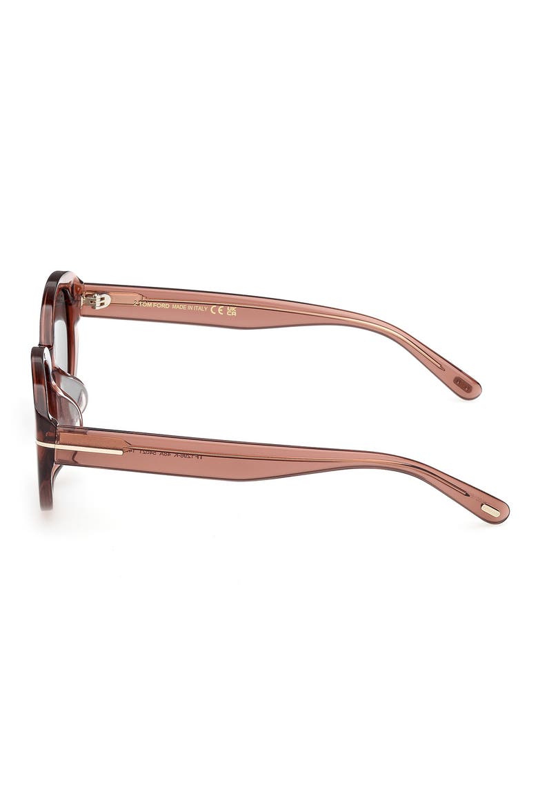 54mm Oval Sunglasses, Alternate, color, SHINY DARK BROWN / SMOKE
