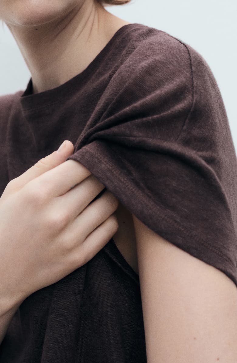 MANGO Dolman Sleeve Linen T-Shirt, Alternate, color,