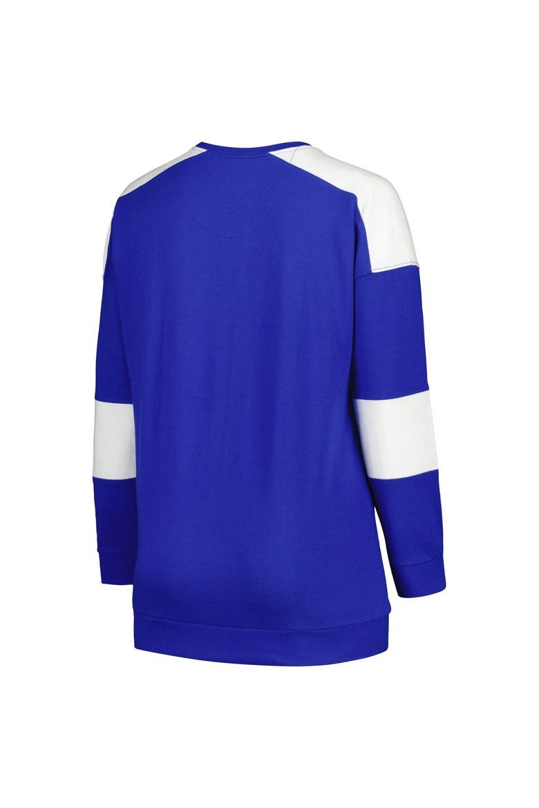 Women's Profile Royal Florida Gators Plus Size Striped Pullover Sweatshirt, Alternate, color, Royal