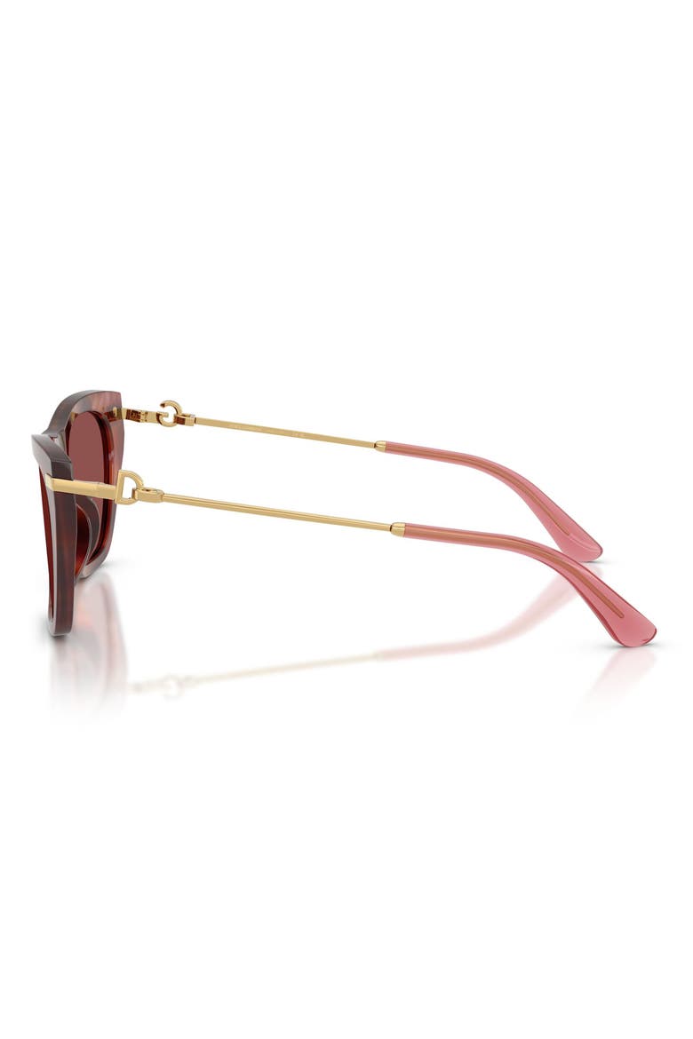 55mm Square Sunglasses, Alternate, color, HAVANA BROWN / DARK VIOLET
