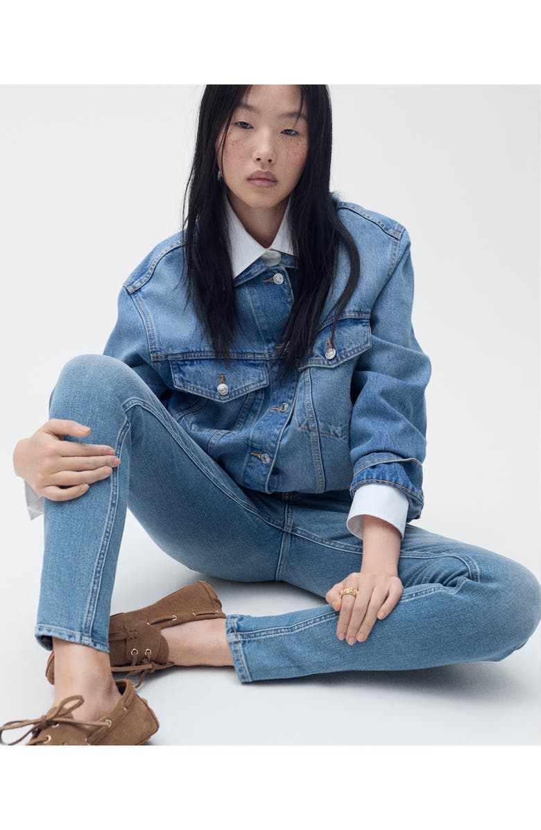 MANGO Newisa Mid Rise Skinny Jeans, Alternate, color, Medium Blue