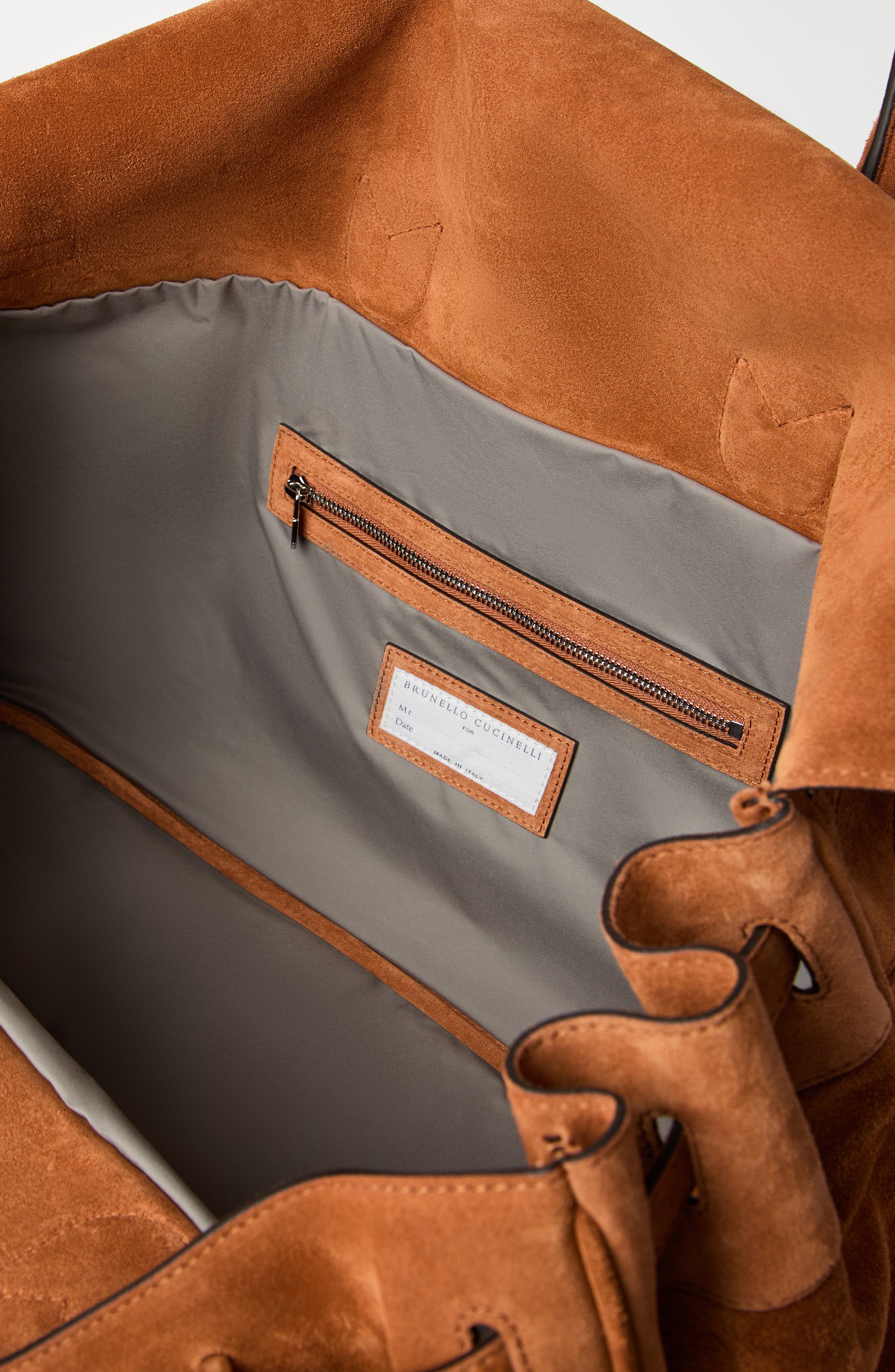 Brunello Cucinelli Suede bag, Alternate, color, Cognac