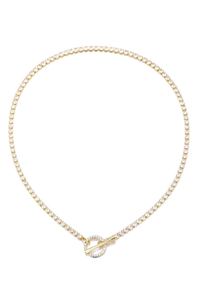 Adornia Crystal Toggle Necklace, Main, color, Gold