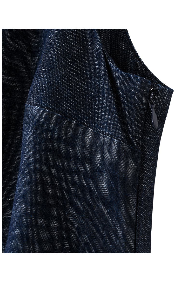 Asymmetric Nonstretch Denim Midi Dress, Alternate, color, OPEN BLUE