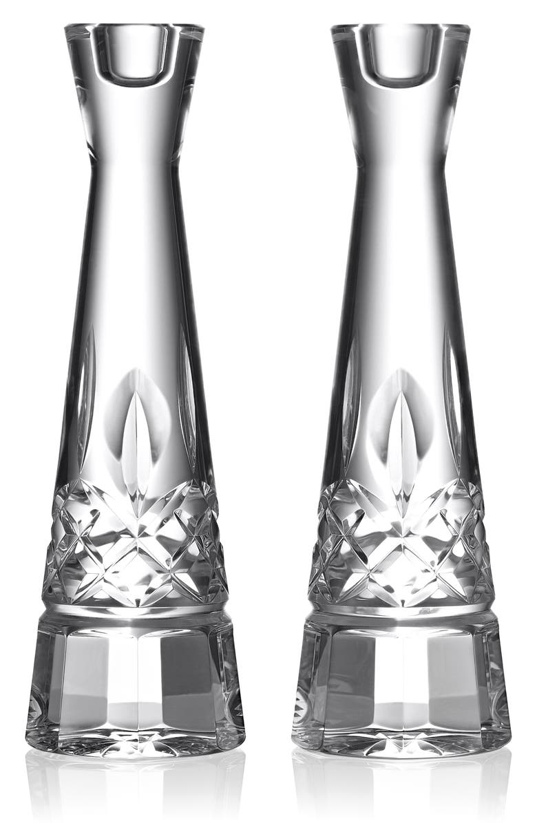 Waterford Lismore Set of 2 Round Candlesticks, Main, color,