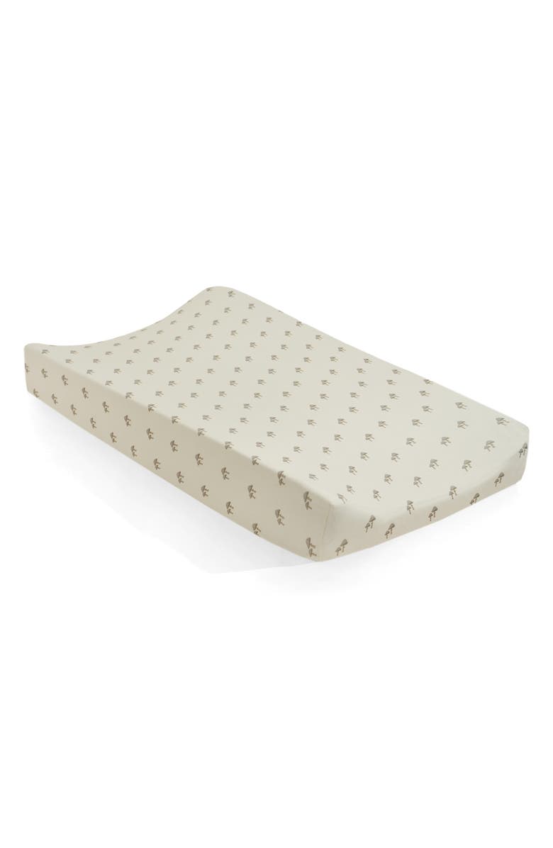 Oilo Print Organic Cotton Changing Pad Cover, Main, color, Mushroom/ Eggshell